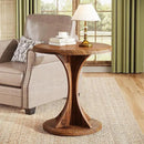 Tribesigns Round End Side Table: Wood Small Sofa Chair Side Table for Living Room, Mid-Century Bedside Nightstand for Bedroom, Accent Table, Easy Assembly, Vintage Brown by CozyNest Decor