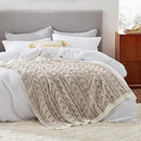 Bedsure Cable Knit Throw Blanket for Couch Bed - Breathable Chenille Chunky Knit Throw Blanket for Decorative Gift, GentleSoft Cozy and Warm for Winter and All Seasons, Beige, 50x60 Inches by CozyNest Decor
