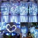 Mason Jars Lids 30 LED 12 Pack Solar Fairy Firefly Lights - Solar Lantern Hanging Lights for Patio Yard Garden Wedding Decorations - Cool White by GreenHaven Gardens