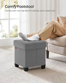 SONGMICS Storage Ottoman, Small Ottoman Foot Rest with Legs, 15 x 15 x 15.7 Inches Foot Stool, Load up to 660 lb, for Living Room, Bedroom, Dorm, Dove Gray ULSF014G02 by CozyNest Decor