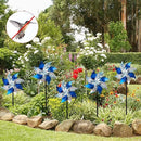 Hausse 10 Pack Reflective Pinwheels, Extra Sparkly Pinwheel, Bird Repellent Devices Deterrent to Scare Birds Away from Yard Patio Farm, Blue & Silver by CozyNest Decor