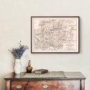 Vintage Map of the Battle of Wagram, 1809