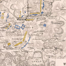 Vintage Map of the Battle of Wagram, 1809