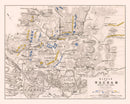 Vintage Map of the Battle of Wagram, 1809