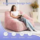 HABUTWAY Bean Bag Chair, Giant Bean Bag Chairs for Adults and Kids, Bean Bag Sofa, Lazy Floor Sofa, Faux Fur Beanbag Chair with Armrests for Living Room Bedroom (Pink) by CozyNest Decor
