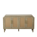 59.84"Modern 4-Door Cabinet with Rattan Decorative Doors,for Bedroom,Living Room,Office,Easy Assembly