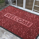 Yimobra Welcome Front Door Mat Outdoor, Heavy Duty Sturdy Non Slip Doormats, Rubber Backing, Low-Profile Entrance Rugs, Absorbent Resist Dirt, Easy Clean Patio Garage Floor Mats, 60X36 Inch, Wine Red by CozyNest Decor