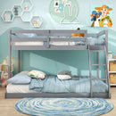 Twin Over Full Bunk Bed Low Floor Bunk Bed Frame by LJGDeals