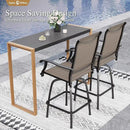 Sophia & William Bar Table,Bar Height Pub Table Counter Height Bar Table,Larimar Tabletop and Natural Woodgrain Legs,Black by CozyNest Decor