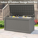 260 Gallon Resin Deck Box, Large Indoor and Outdoor Storage Box, Weatherproof and UV Resistant Outdoor Storage Box with Built-in Steel Beams for Patio Cushions, Pool Supplies by CozyNest Decor