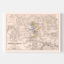 Vintage Map of the Battle of Aspern, 1809