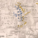 Vintage Map of the Battle of Aspern, 1809