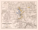 Vintage Map of the Battle of Aspern, 1809