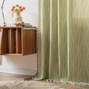 Sutuo Home Boho Curtains 96 Inches Long for Bedroom Living Room Nursery Patio, Bohemian Tassels Country Window Treatment Drape for Christmas Decorations, 1 Panel 59" W x 96" L,Green Stripe Floral by CozyNest Decor