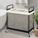 STO STO Laundry Hamper 3 Section, 120L Rolling Laundry Sorter Cart with Removable and Washable Liner Bag, Rolling Clothes Hamper with Metal Handle for Laundry Room and Bedroom by CozyNest Decor