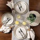 GBHOME Ceramic Dinnerware Sets for 4, 12 Pieces Stoneware Plates and Bowls Sets, Scratch Resistant Dishes, Dishwasher & Microwave Safe, Reactive Glaze-Vanilla color by CozyNest Decor
