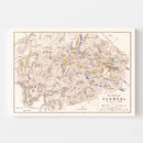 Vintage Map of the Battle of Ecmuhl, 1809
