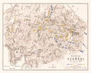 Vintage Map of the Battle of Ecmuhl, 1809