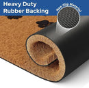 Barnyard Designs Natural Coco Coir Heavy Duty Backing Doormat - Large Cute Non-Slip Front Door Welcome Mat for Outside Entrance or Porch Entry, Brown (17x30, Paws) by CozyNest Decor