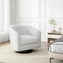 Swivel Barrel Accent Chair, Modern Round Corduroy Fabric Arm Chair for Living Room, Bedroom, Comfy Club Reading Chairs for Adults (Corduroy Beige, Set of 1) by CozyNest Decor