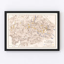 Vintage Map of the Battle of Ecmuhl, 1809