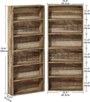 IRONCK Bookshelves and Bookcases Set of 2 Floor Standing 6 Tiers Display Storage Shelves 70 in Tall Bookcase Home Decor Furniture for Home Office, Living Room, Bed Room by CozyNest Decor