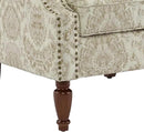 UIXE High Back Floral Accent Chairs Set of 2, Upholstered Armchair in Fabric, Retro Printed Wingback Arm Chair for Living Room, Nailhead Trim Single Sofa Bedroom Reading Seat - White by CozyNest Decor