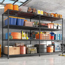 REIBII 81.5''W Storage Shelves 3680LBS Garage Shelving Heavy Duty 4 Tier Metal Shelving Unit Adjustable Wire Shelf and Storage Pantry Shelves for Kitchen Garage，81.5Wx23.62Dx70.86H，Black by CozyNest Decor