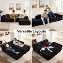 104" Cloudy Sectional L Shaped Couch for Living Room, No Assembly Required, Modular Comfy Sofa with Deep Seat, Fluffy Couch with Sleeper Chaise for Apartment Lounge (Black) by CozyNest Decor