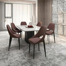 LeisureMod Amalfi Upholstered Fabric Dining Chair – Modern Side Chair with Iron Legs, Mid-Century Accent Chair for Dining Room or Kitchen by CozyNest Decor