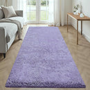 2x6 Runner Rug for Bedroom: Fluffy Shag Soft Washable Rugs Small Fuzzy Plush Indoor Carpet for Hallway Bedside Dorm Kids Girls Boys Room (Purple, 2'x6') by TinyTreasures Baby Boutique