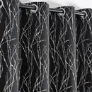 Grommets Blackout Long Window Curtains Black Silver-52W*108L 2PCS Drapes for Bedroom by CozyNest Decor