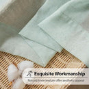FMFUNCTEX Linen Sheer Curtains for Bedroom, Sage Green Curtains 63 Inch Length for Living Room, Farmhouse French Flax Blend Window Draperies, Rod Pocket 2 Panels Set by CozyNest Decor