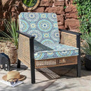 LVTXIII Patio Chair Cushions 22"x22"x3", Water-Repellent Outdoor Seat Cushions for Patio Furniture, Square Chair Pads with Ties for Home Garden Decoration, Set of 2, Delancey Lagoon by GreenHaven Gardens