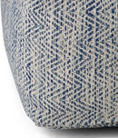 SIMPLIHOME Nate 20-inch Wide Square Pouf in Patterned Denim Mélange, Handwoven Boho-Style Cotton Ottoman, Footrest, or Extra Seating for Living Room, Assembled by CozyNest Decor