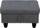 Ottoman Rectangular Storage Ottoman Bench, Flannel Footrest Stool Footstool with Lid for Living Room, Bedroom, Entryway, Light Gray, 28.5"x19"x17.5" by CozyNest Decor