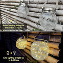 Solar Lantern Crackle Glass Ball, 4 Pack Garden Hanging Solar Lights Outdoor Waterproof Lanterns with 30 Warm White LED for Outdoor Decor Patio Yard Lawn Pathway by GreenHaven Gardens