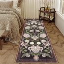 GarveeHome Plum Pink Floral Botanical 2x6 Washable Kitchen Runner Rugs Non Slip Black Purple Vintage Boho Cottage Long Rug for Hallways Bedroom Entryway Bathroom Mat with Rubber Back by TinyTreasures Baby Boutique