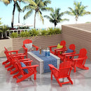 Westin Outdoors Laguna WO Outdoor Adirondack Folding Patio Chairs 8 PCS Set Retro Beach Aesthetic for Backyard, Lawn, Patio, Deck, Garden, Weather Resistant Polyethylene Plastic Lounger (Red) by GreenHaven Gardens
