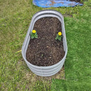 2 Pack 4x2x1FT Galvanized Raised Garden Bed Kit Oval Metal Ground Planter Box Outdoor Bottomless Planter Raised Beds for Vegetables Flowers Herbs Fruits, Green by CozyNest Decor