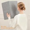 Linen Folding Storage Bins, 3 Pack Large Storage Baskets, Washable, Clothing Storage Bins with Handle, Closet Organizer for Storage Sweater,Sheets(dark grey, 18½"x13½"x8½") by CozyNest Decor