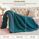 Carriediosa Chunky Knit Throw Blanket 50" X 60", 100% Hand Made Large Chenille Loop Yarn Soft Fluffy Throws for Couch Sofa Bed, Big Crochet Cozy Heavy Thick Cable Woven Blankets, Teal by CozyNest Decor
