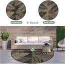 GENIMO Outdoor Rug 8' Round Waterproof for Patios Clearance, Reversible Outdoor Plastic Straw Camping Rug Carpet, Large Area Rugs Mats for RV, Camper, Deck, Balcony, Porch, Beach, Picnic, Black&Brown by CozyNest Decor