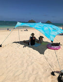 Neso Tents Beach Tent with Sand Anchor, Portable Canopy Sunshade - 7' x 7' - Patented Reinforced Corners(Aqua Fronds) by TinyTreasures Baby Boutique