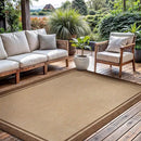 CAMILSON Outdoor Rug 6x9 Bordered Natural Brown Modern Area Rugs for Indoor and Outdoor Patios, Kitchen and Hallway Mats, Washable Porch Deck Outside Carpet (Border Jute, 6 x 9) by CozyNest Decor