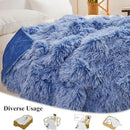 XeGe Luxury Fluffy Throw Blanket, Cobalt Blue Soft 50x60 Faux Fur Blanket Throw, Shaggy Plush Decorative Couch Blanket, Cute Furry Throw Fuzzy Blanket for Sofa Bed, Ombre Cobalt Blue by CozyNest Decor