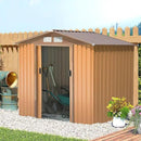 Outsunny 7' x 4' Outdoor Storage Shed, Garden Tool Metal Shed with Foundation Kit, Double Lockable Door, Air Vents and Sloping Roof, for Backyard, Patio, Lawn, Yellow by GreenHaven Gardens