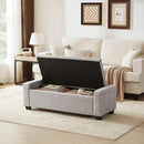 48" Ottoman with Storage, Storage Ottoman Bench with Safety Hinge, Upholstered Entryway Bench with Seating for Bedroom, Living Room, Holds up to 330 lb(Light Gray) by CozyNest Decor