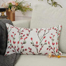 YOUR SMILE Classical Embroidery Jacquard Christmas Red Square Decorative Throw Pillow Case Cushion Cover,12x20 inch by CozyNest Decor