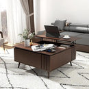 36.2" Lift Top Coffee Table with Storage, Large Square Coffee Tables with Hidden Compartment, Mid Century Modern Center Table for Home Office,Living Room,Dark Walnut by CozyNest Decor